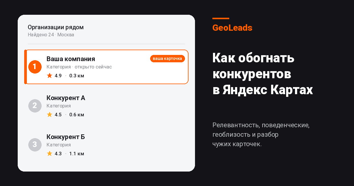 SEO в Яндекс Картах: как обогнать конкурентов и поднять карточку выше