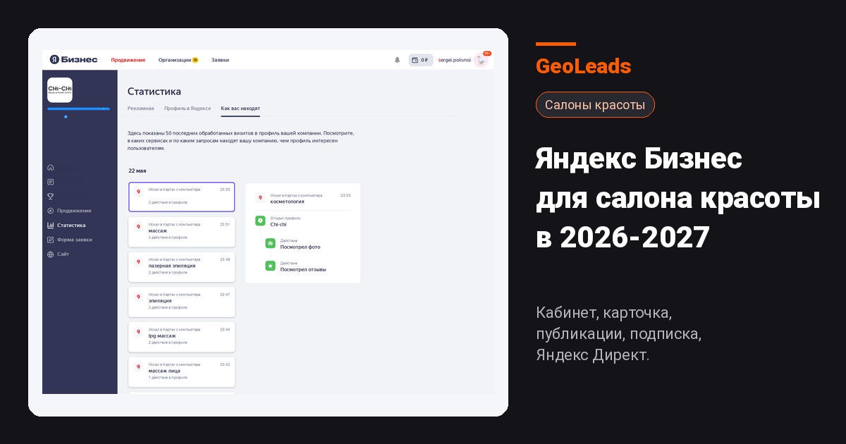 Яндекс Бизнес для салона красоты